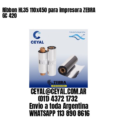 Ribbon HL35 110×450 para impresora ZEBRA GC 420