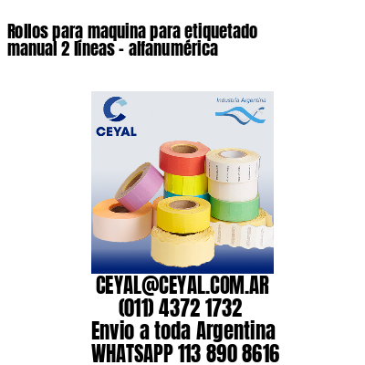 Rollos para maquina para etiquetado manual 2 líneas – alfanumérica