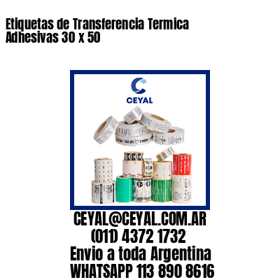 Etiquetas de Transferencia Termica Adhesivas 30 x 50