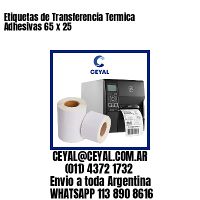 Etiquetas de Transferencia Termica Adhesivas 65 x 25