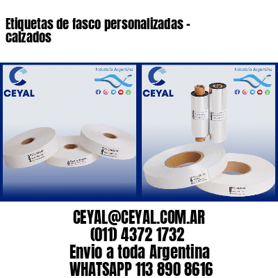 Etiquetas de fasco personalizadas – calzados