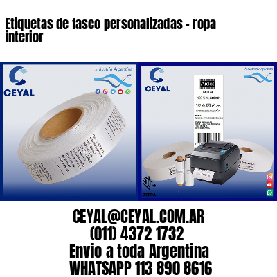 Etiquetas de fasco personalizadas – ropa interior