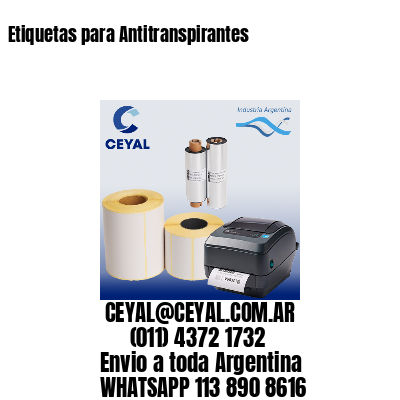 Etiquetas para Antitranspirantes