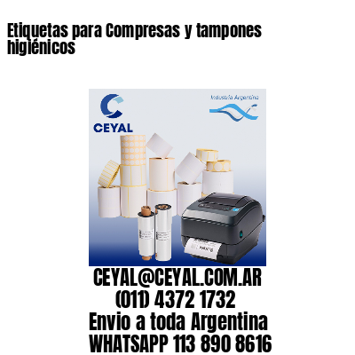Etiquetas para Compresas y tampones higiénicos