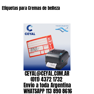 Etiquetas para Cremas de belleza