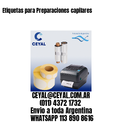 Etiquetas para Preparaciones capilares