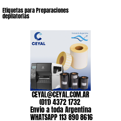 Etiquetas para Preparaciones depilatorias