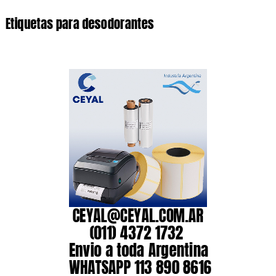 Etiquetas para desodorantes