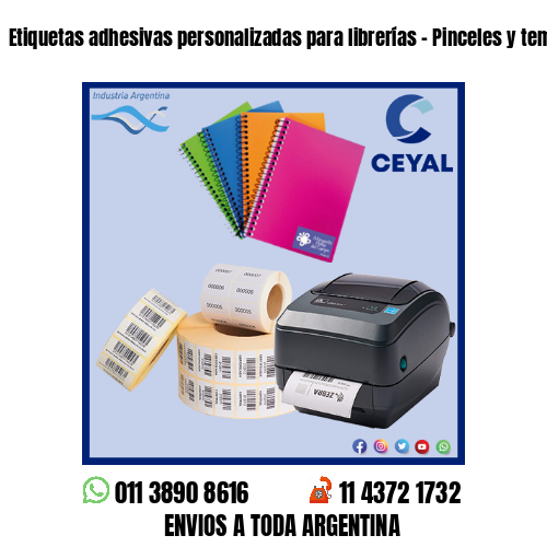 Etiquetas adhesivas personalizadas para librerías – Pinceles y temperas