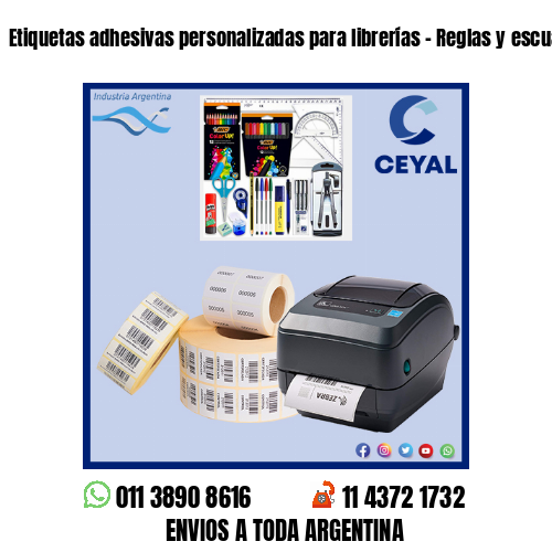 Etiquetas adhesivas personalizadas para librerías – Reglas y escuadras