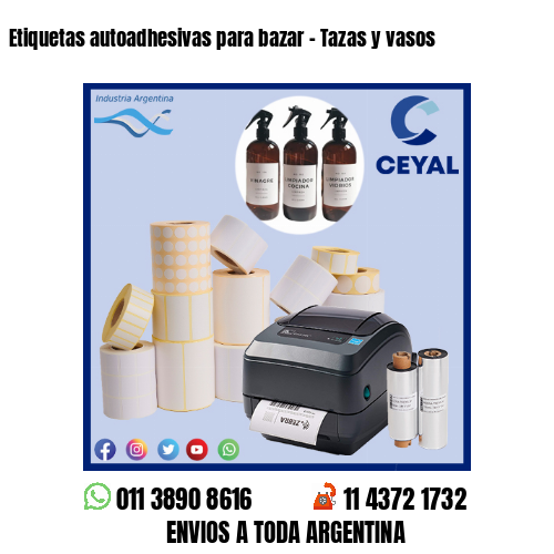 Etiquetas autoadhesivas para bazar – Tazas y vasos