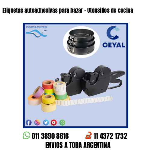 Etiquetas autoadhesivas para bazar – Utensilios de cocina