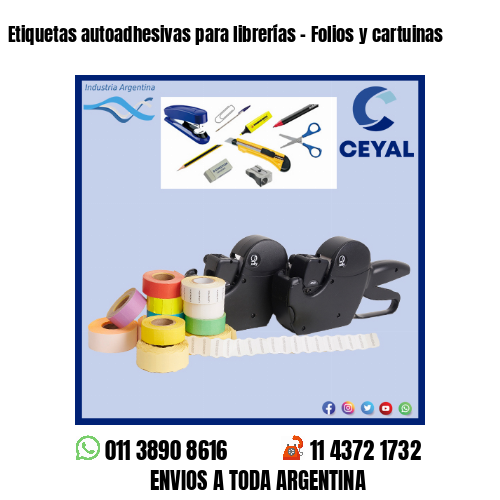 Etiquetas autoadhesivas para librerías – Folios y cartuinas