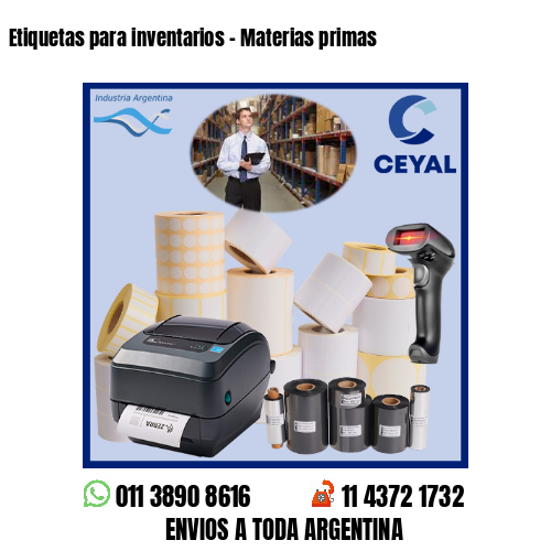 Etiquetas para inventarios - Materias primas