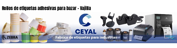 Rollos de etiquetas adhesivas para bazar - Vajilla