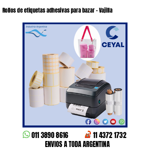 Rollos de etiquetas adhesivas para bazar – Vajilla