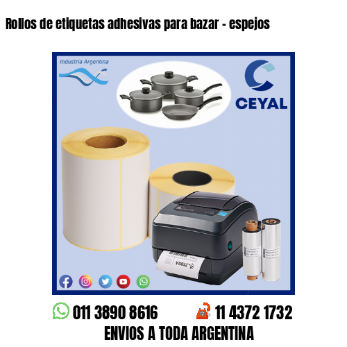 Rollos de etiquetas adhesivas para bazar – espejos