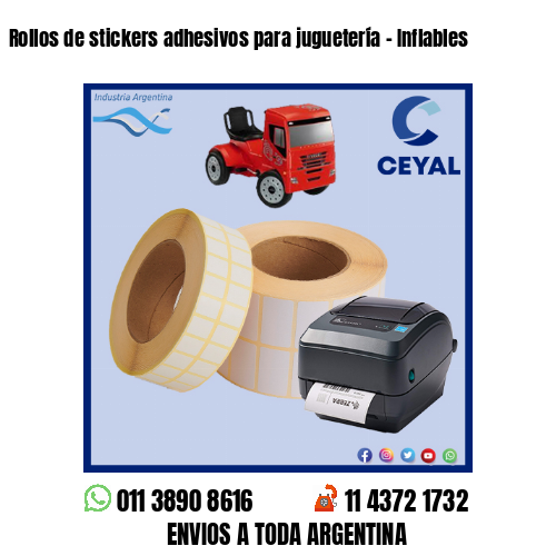 Rollos de stickers adhesivos para juguetería – Inflables