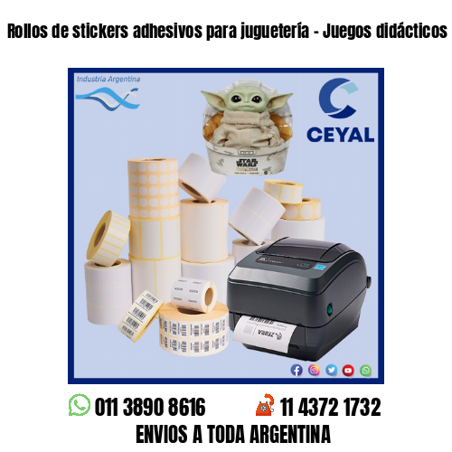 Rollos de stickers adhesivos para juguetería – Juegos didácticos