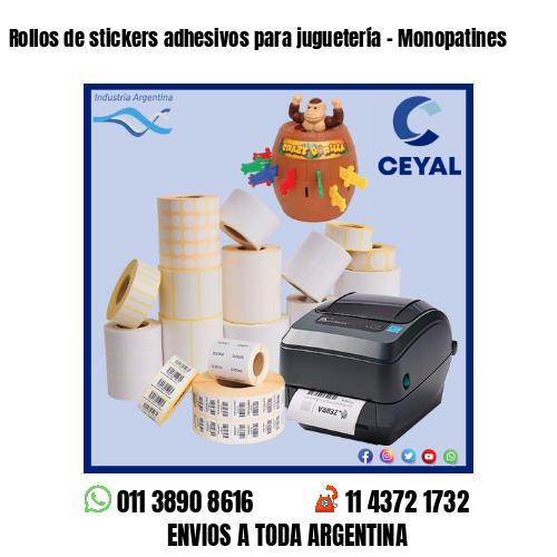 Rollos de stickers adhesivos para juguetería – Monopatines