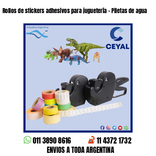 Rollos de stickers adhesivos para juguetería – Piletas de agua