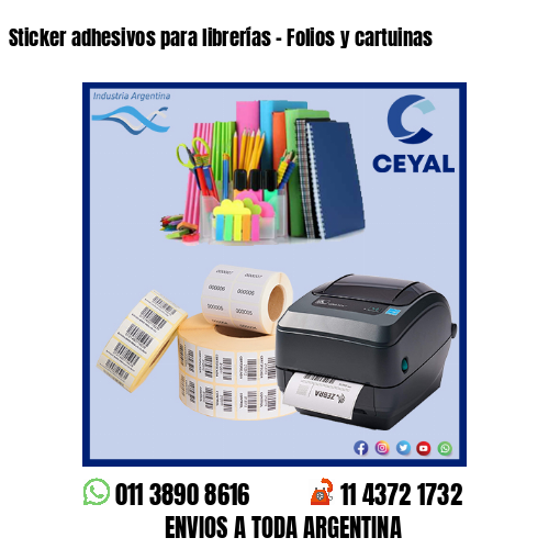 Sticker adhesivos para librerías – Folios y cartuinas