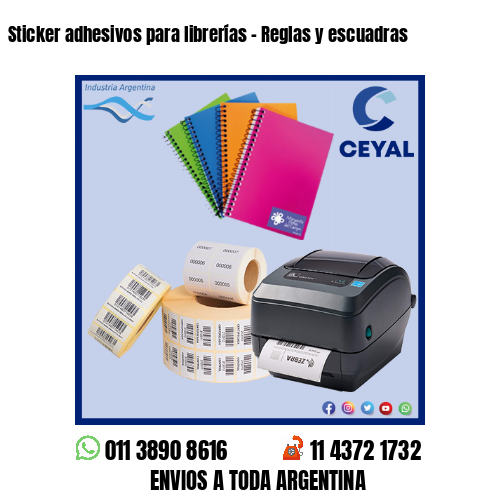 Sticker adhesivos para librerías – Reglas y escuadras