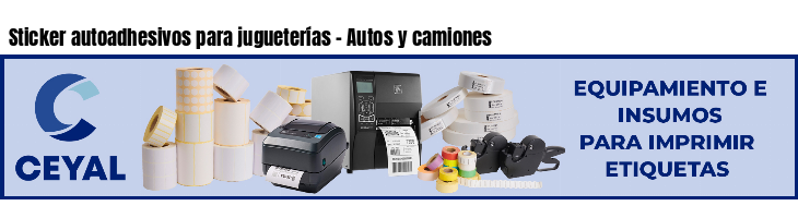 Sticker autoadhesivos para jugueterías - Autos y camiones