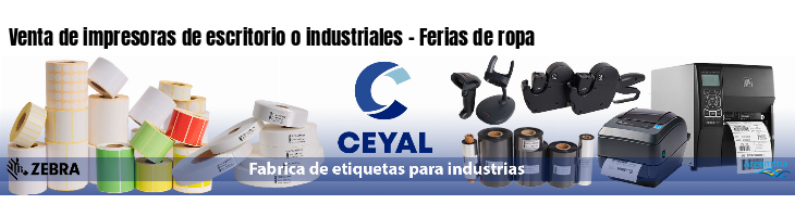 Venta de impresoras de escritorio o industriales - Ferias de ropa