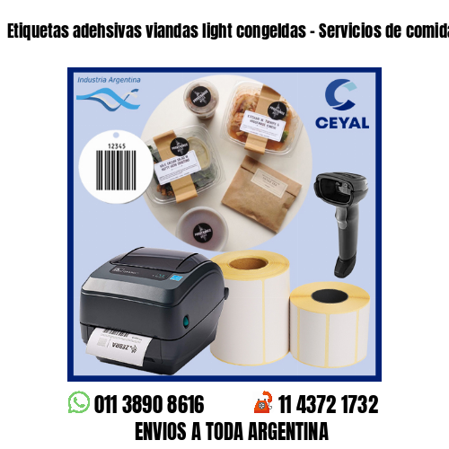 Etiquetas adehsivas viandas light congeldas – Servicios de comida light