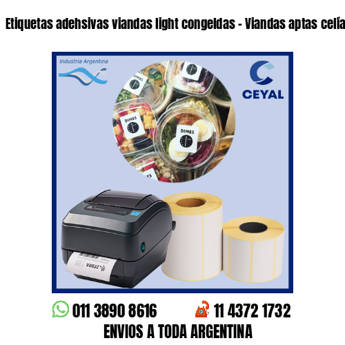 Etiquetas adehsivas viandas light congeldas – Viandas aptas celíacos