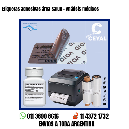 Etiquetas adhesivas área salud – Análisis médicos