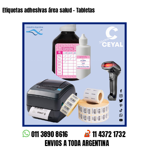 Etiquetas adhesivas área salud – Tabletas