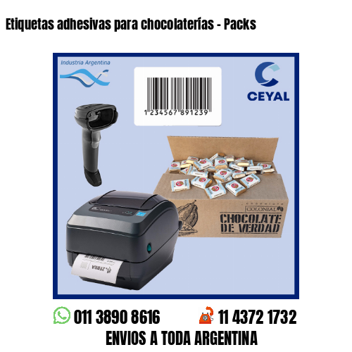 Etiquetas adhesivas para chocolaterías - Packs