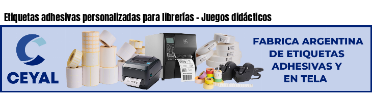 Etiquetas adhesivas personalizadas para librerías - Juegos didácticos