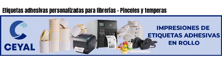 Etiquetas adhesivas personalizadas para librerías - Pinceles y temperas