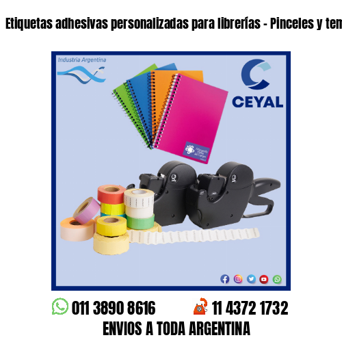 Etiquetas adhesivas personalizadas para librerías – Pinceles y temperas