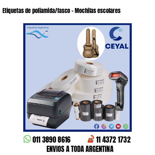 Etiquetas de poliamida/fasco – Mochilas escolares
