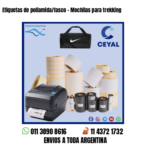 Etiquetas de poliamida/fasco – Mochilas para trekking