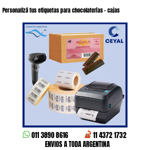 Personalizá tus etiquetas para chocolaterías – cajas