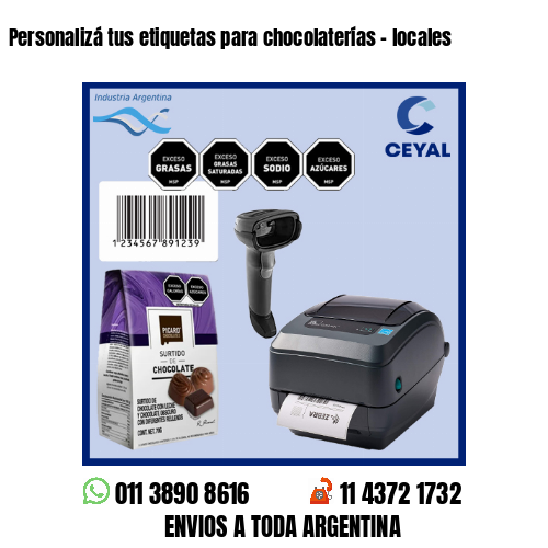 Personalizá tus etiquetas para chocolaterías – locales