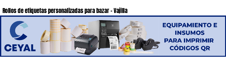 Rollos de etiquetas personalizadas para bazar - Vajilla