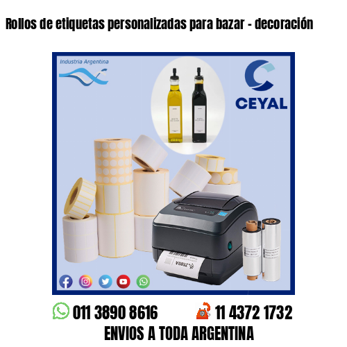 Rollos de etiquetas personalizadas para bazar – decoración