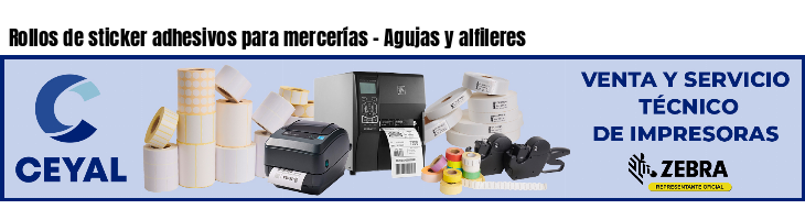 Rollos de sticker adhesivos para mercerías - Agujas y alfileres