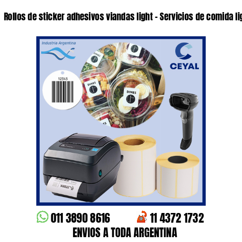 Rollos de sticker adhesivos viandas light – Servicios de comida light
