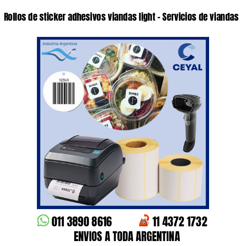 Rollos de sticker adhesivos viandas light – Servicios de viandas