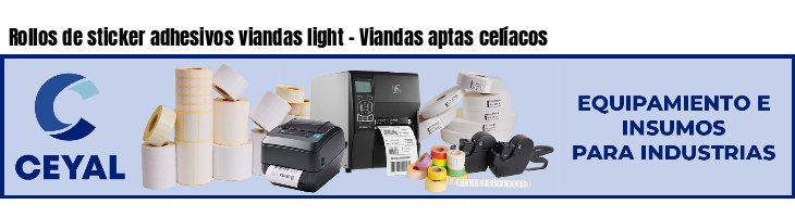Rollos de sticker adhesivos viandas light - Viandas aptas celíacos 