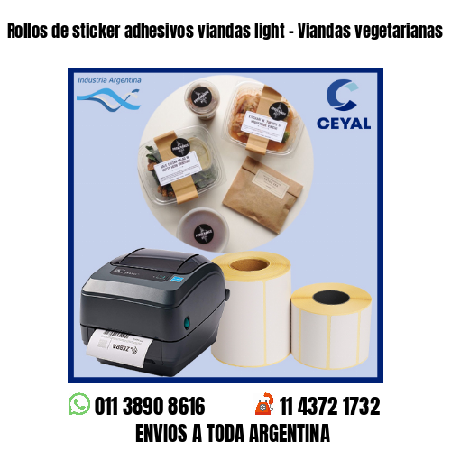 Rollos de sticker adhesivos viandas light – Viandas vegetarianas
