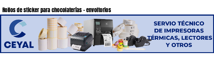 Rollos de sticker para chocolaterías - envoltorios
