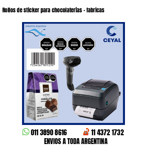 Rollos de sticker para chocolaterías – fabricas